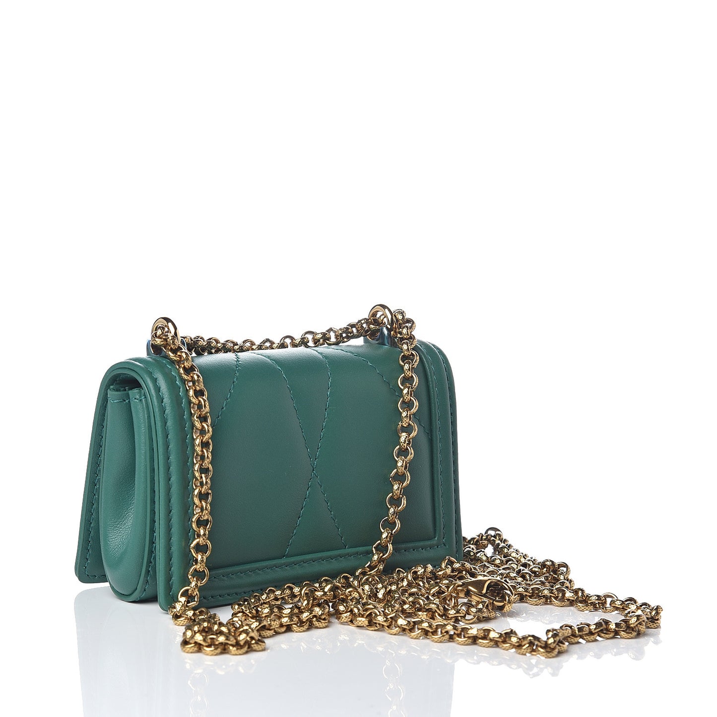 Nappa Matelasse Micro Devotion Bag Green