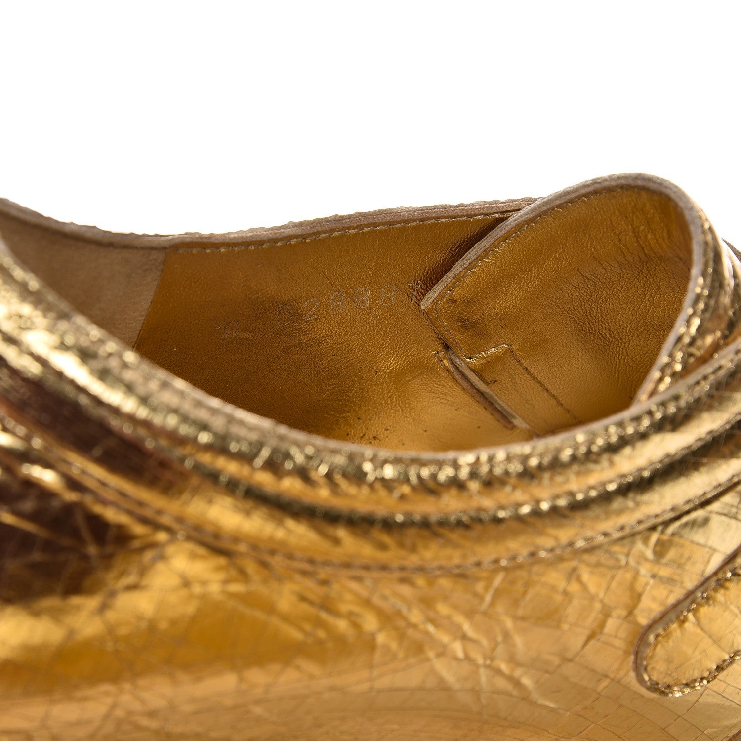Chanel Lame Lace Up Creeper Sneakers 38 Gold 11 of 12
