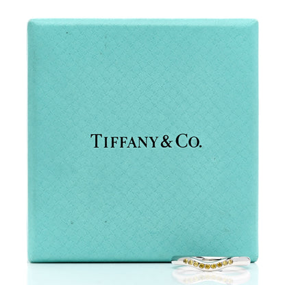 Tiffany Platinum Yellow Diamond Elsa Peretti Wedding Band Ring 51 5.75 6 of 6