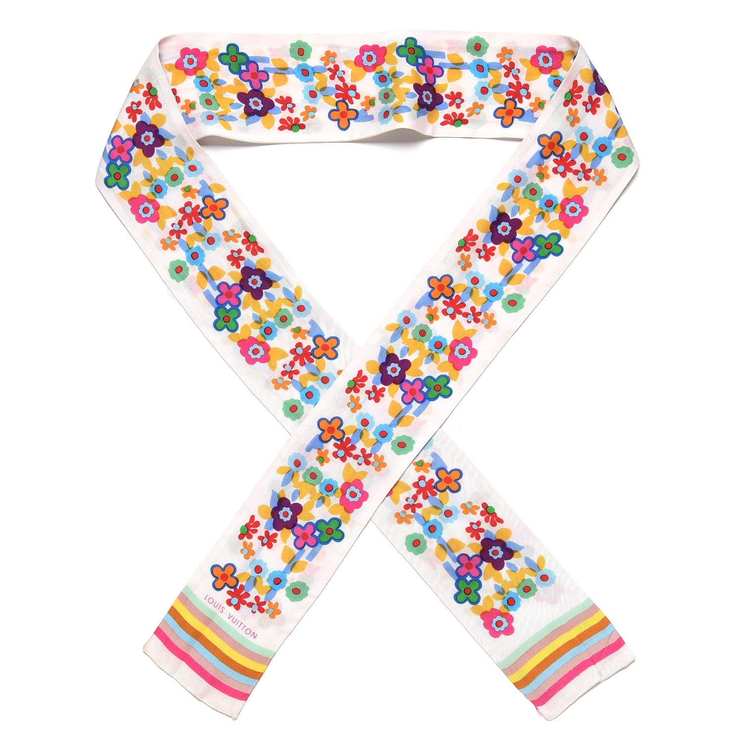 Louis Vuitton Silk Olivia Bandeau Multicolor White 1 of 6