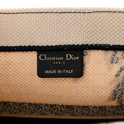 Christian Dior Canvas Embroidered Medium Palms Toile De Jouy Book Tote Blue 6 of 10
