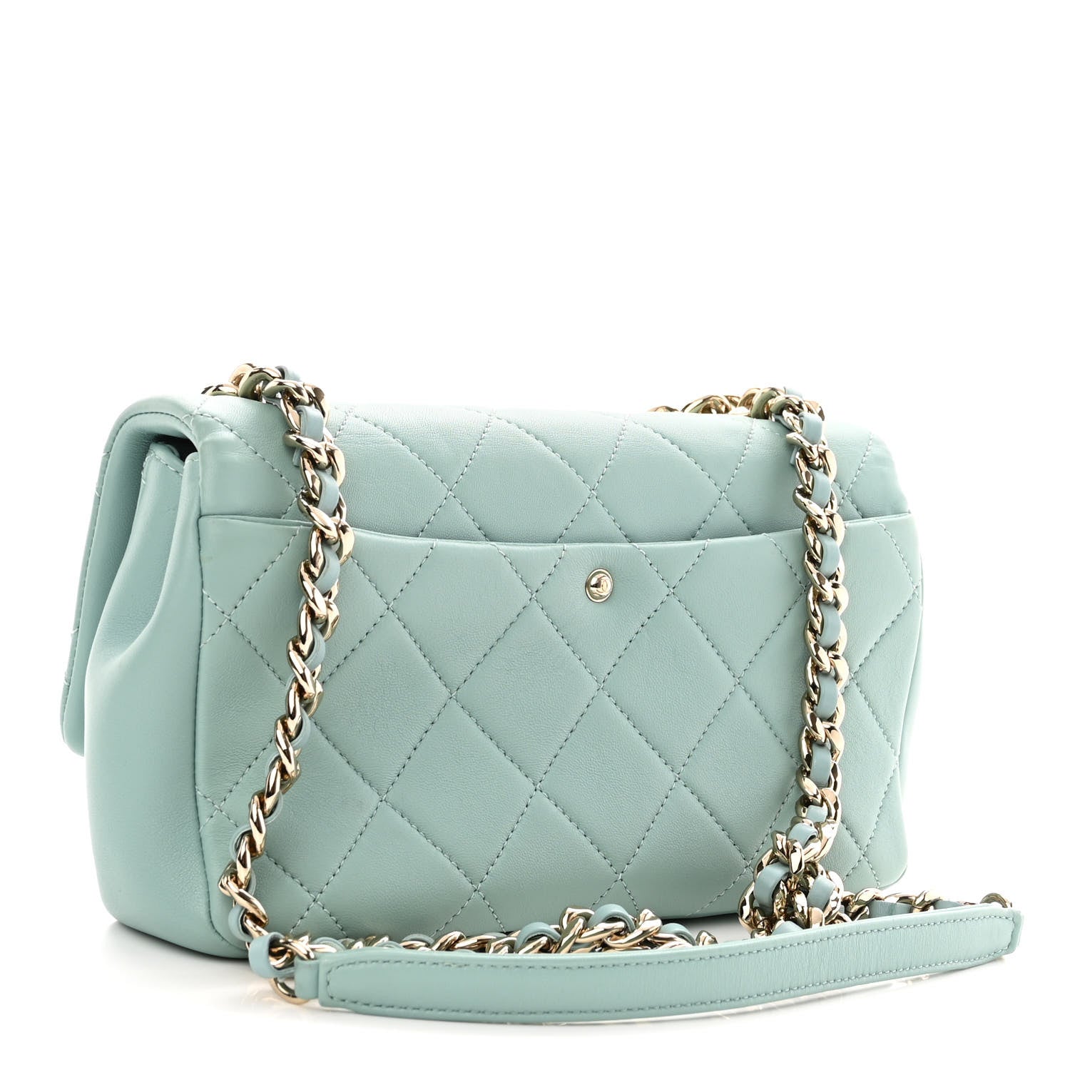 Chanel Lambskin Quilted Resin Bi-Color Chain Flap Bag Light Blue 3 of 10
