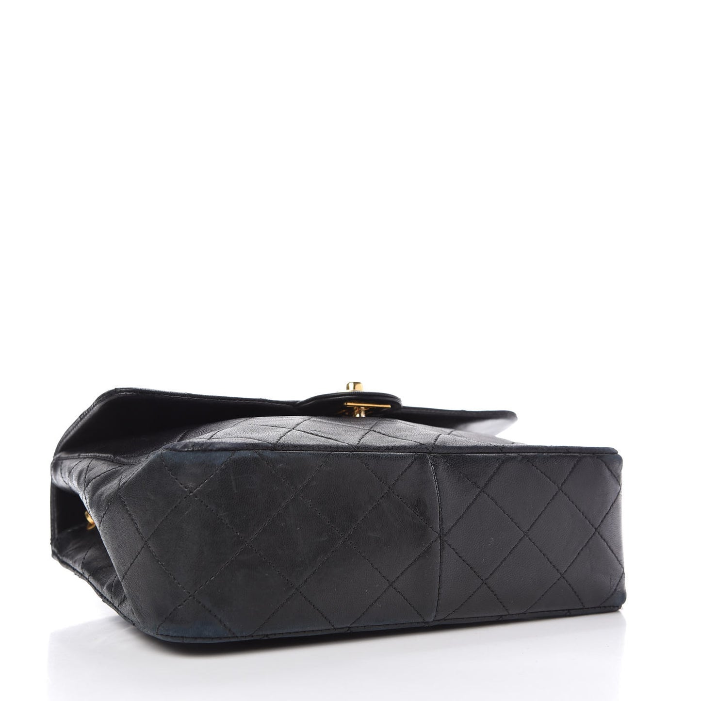 Lambskin Quilted Mini Square Flap Black