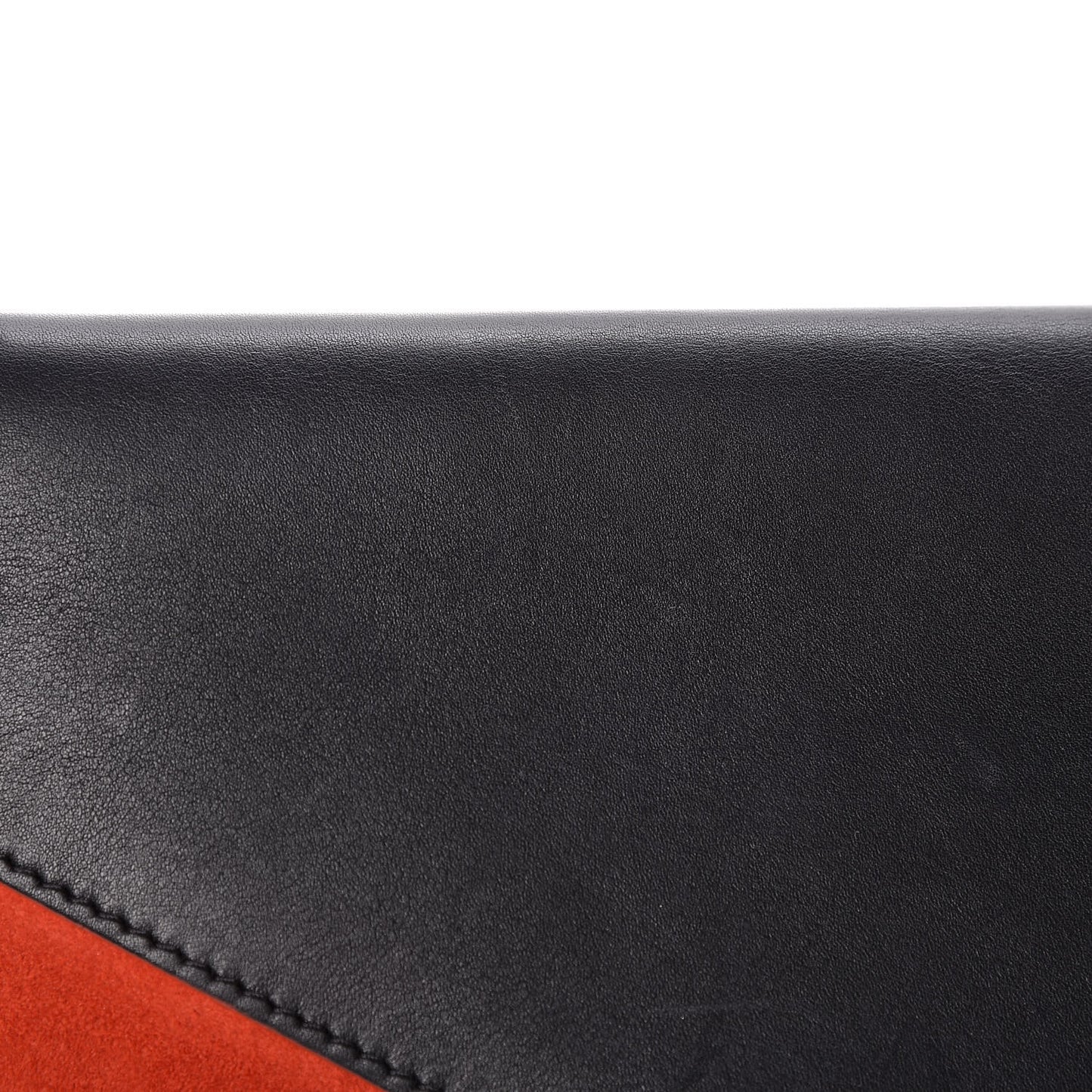 Calfskin Suede Tri-Color Diamond Clutch Red