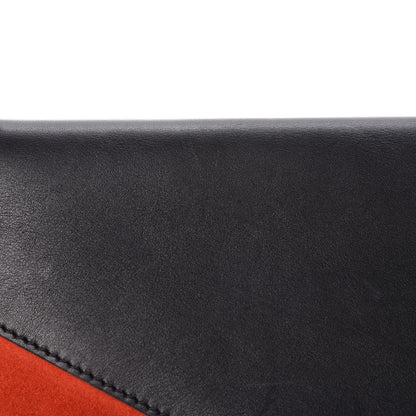 Celine Calfskin Suede Tri-Color Diamond Clutch Red 9 of 16