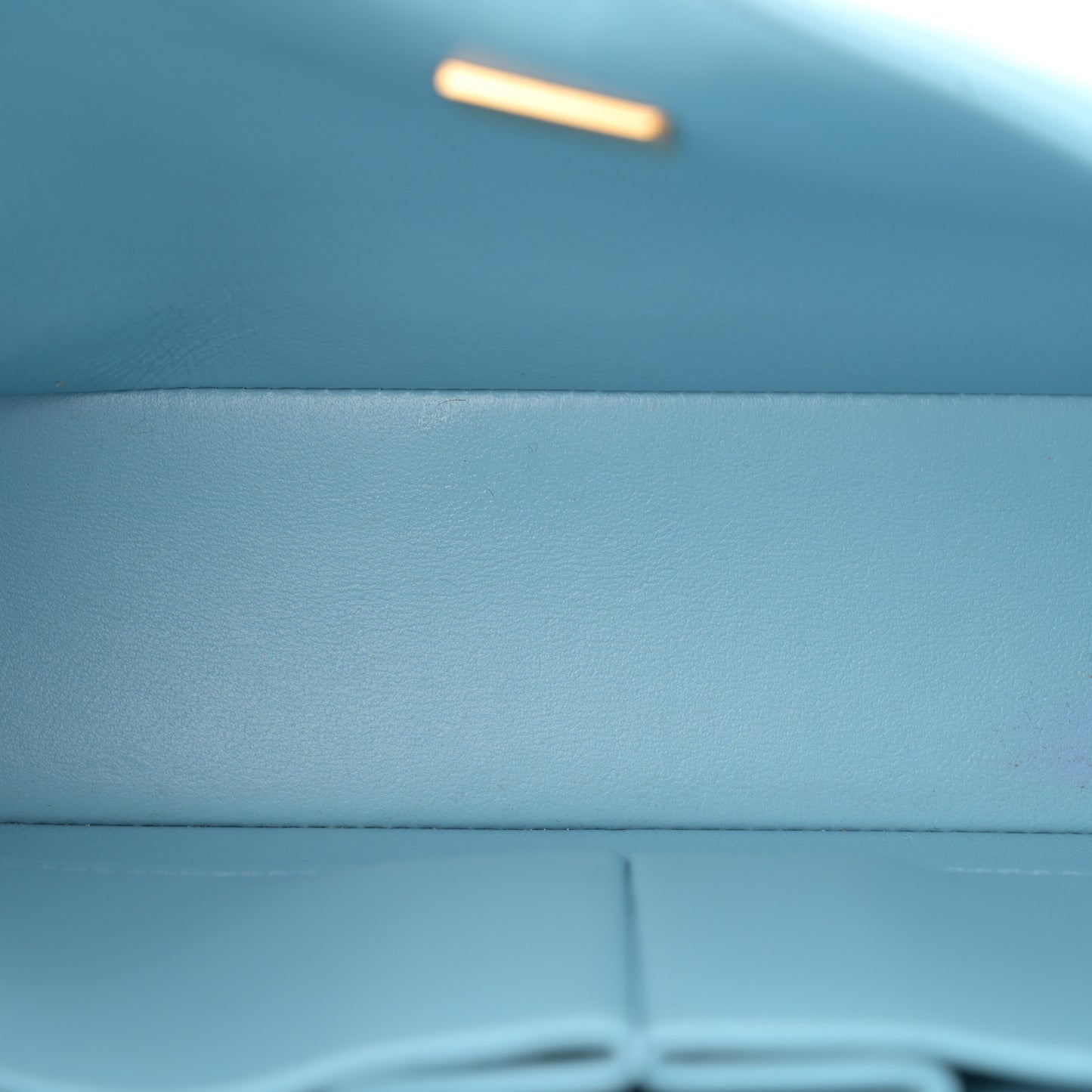 Caviar Quilted Small Double Flap Light Blue