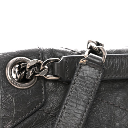 Saint Laurent Crinkled Calfskin Matelasse Monogram Medium Niki Chain Satchel Fog 11 of 12