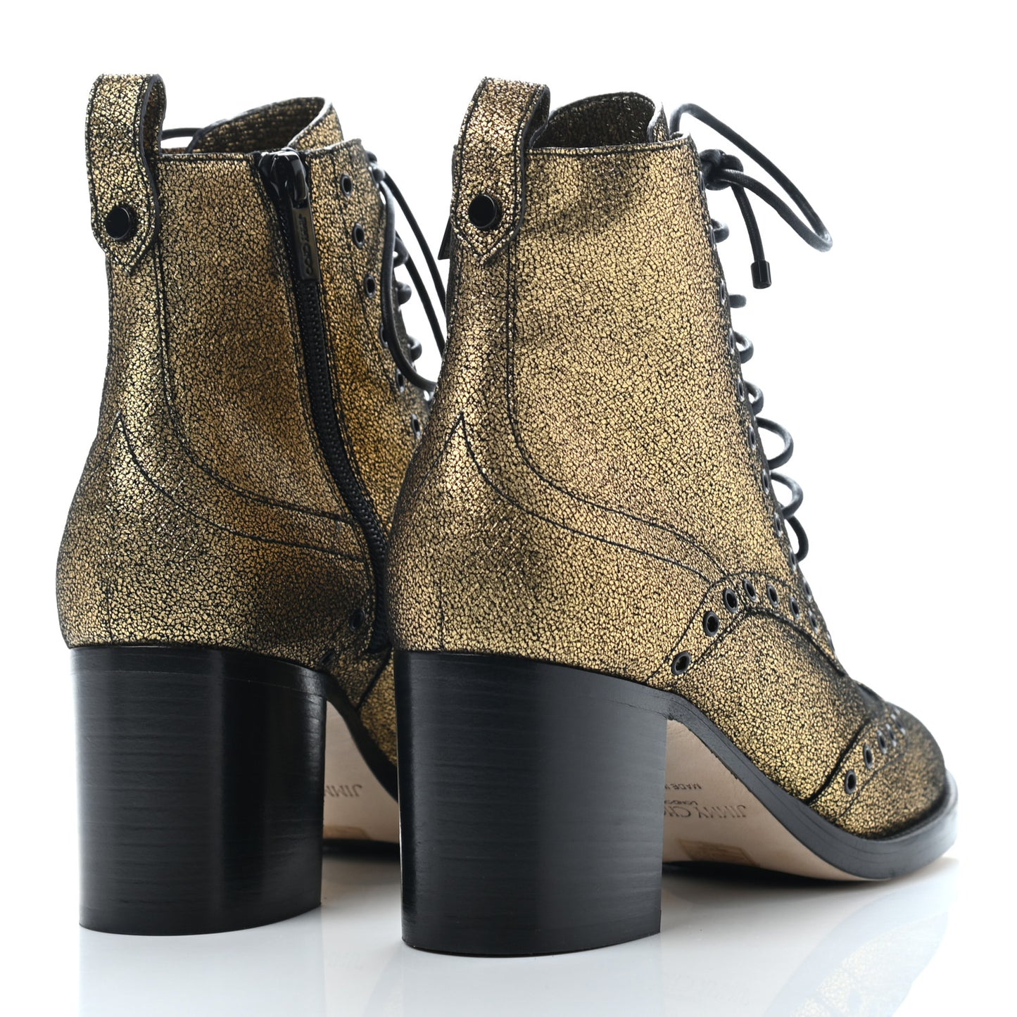 Crackled Metallic Calf Hannah 65 Boots 38 Gold Black