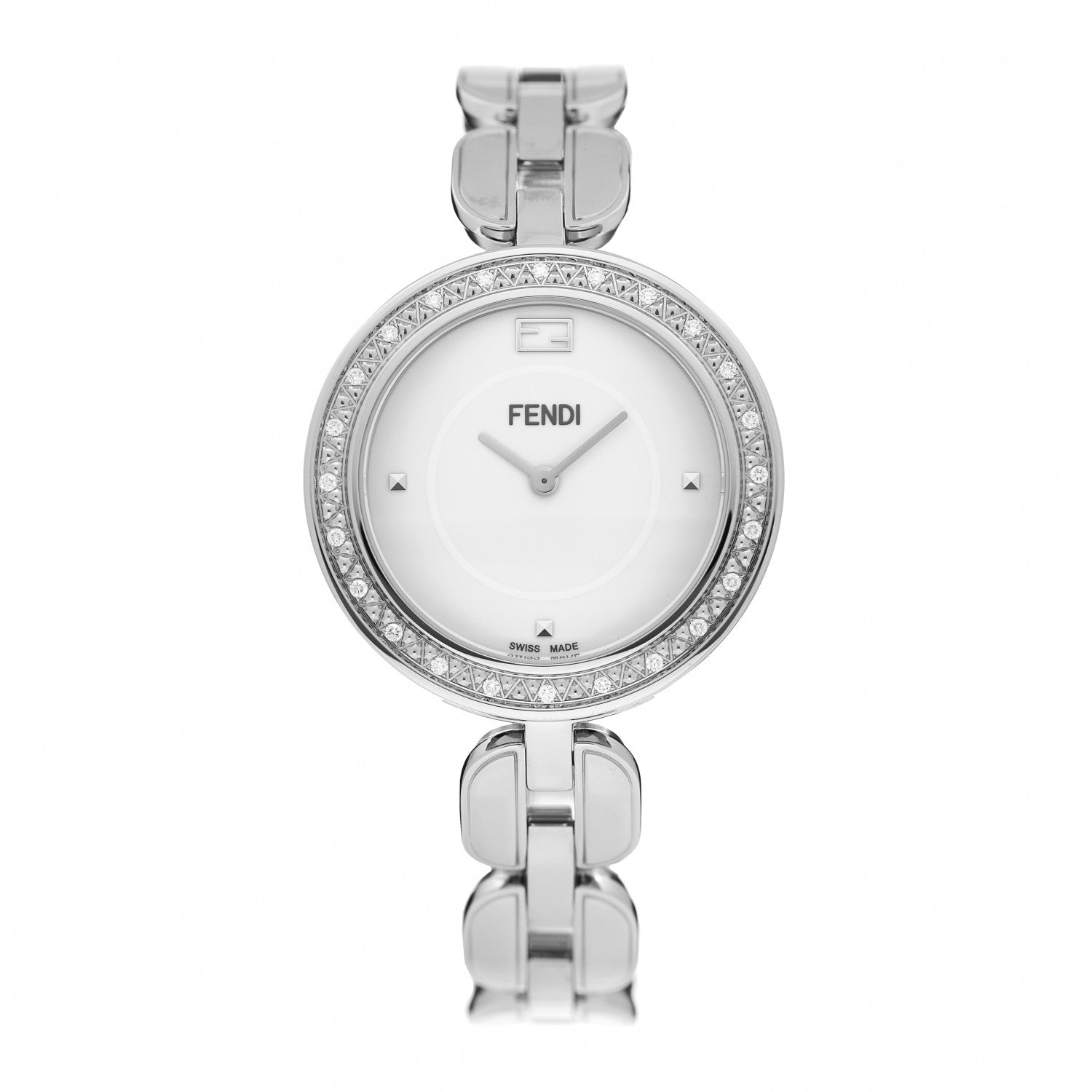 Fendi Stainless Steel Diamond Bezel 36mm Fendi My Way Quartz Watch 1 of 5