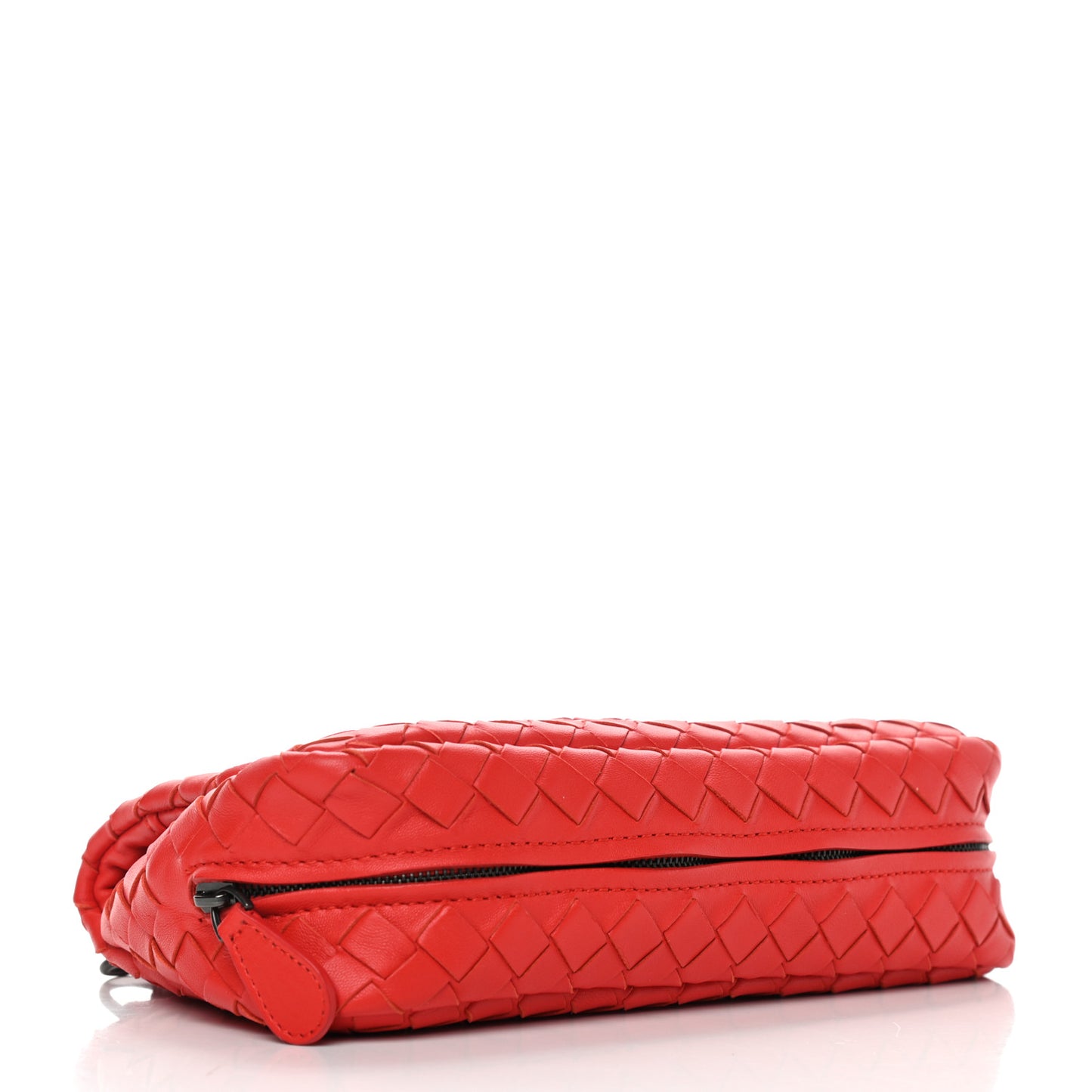 Nappa Intrecciato Mini Chain Messenger Red