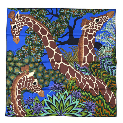 Hermes Silk The Three Graces Scarf 90 Bleu Vif Marron Vert 1 of 3