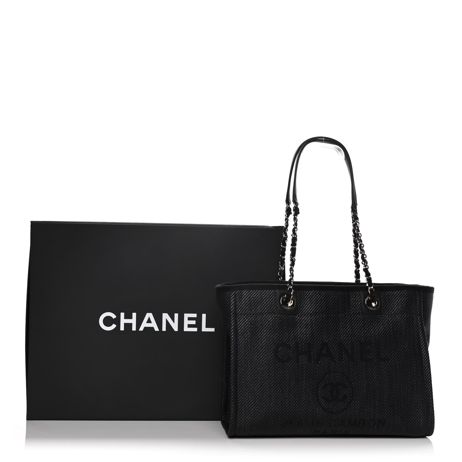 Chanel Mixed Fibers Small Deauville Tote Black 10 of 10