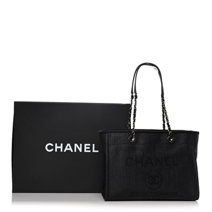 Chanel Mixed Fibers Small Deauville Tote Black 10 of 10