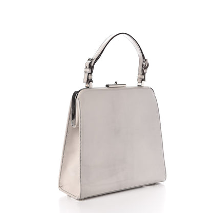Prada Spazzolato Logo Print Framed Bag Quarzo 3 of 11
