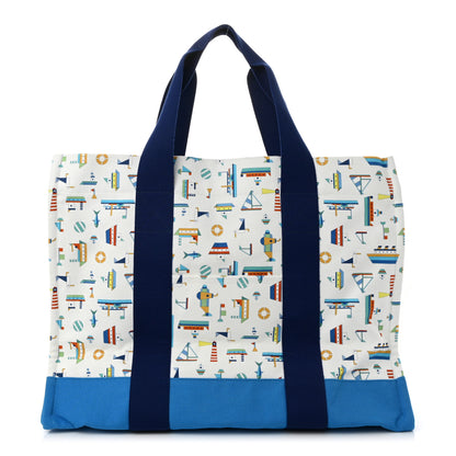 Hermes Cotton Canvas Petit Chalutier Nappy Bag Azur 1 of 10