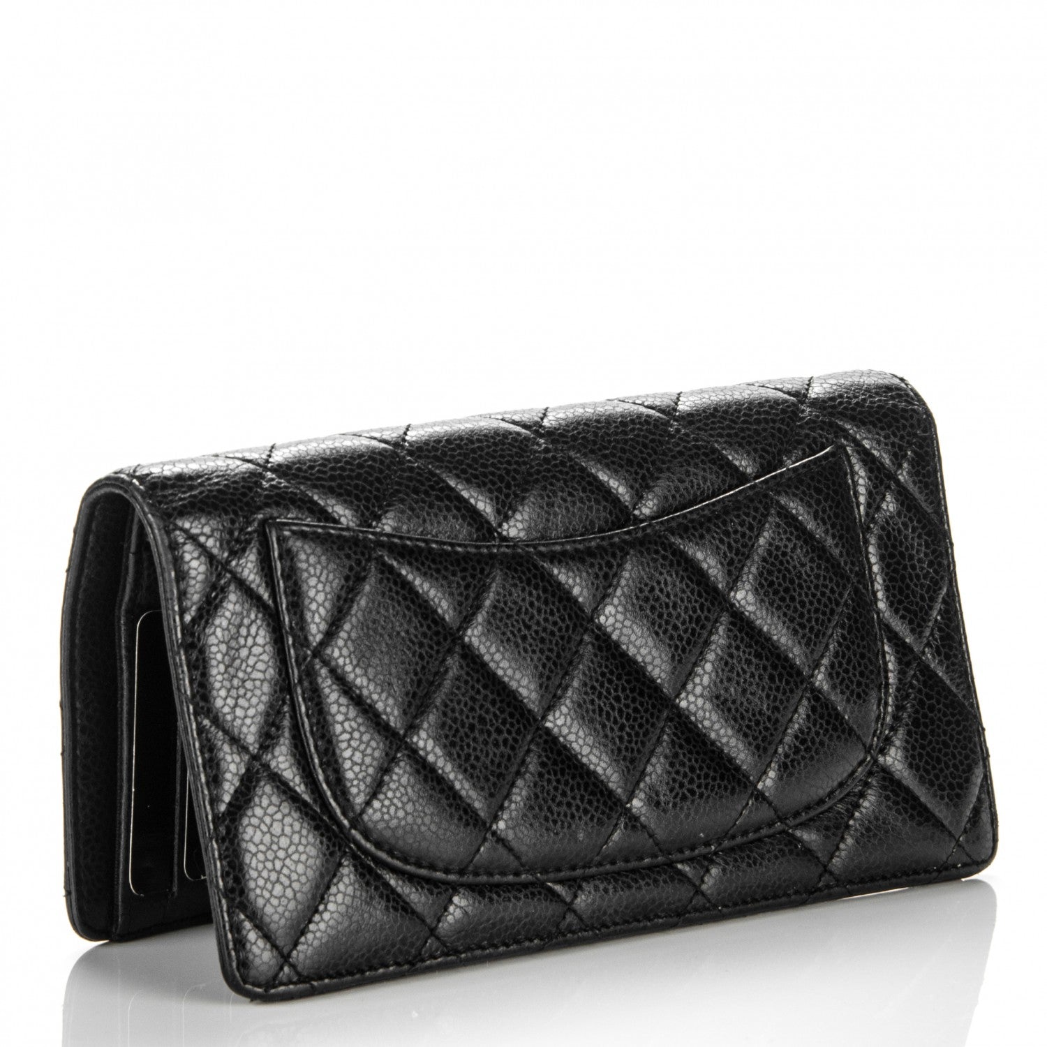Chanel Caviar Quilted Yen Wallet Black 3 of 8