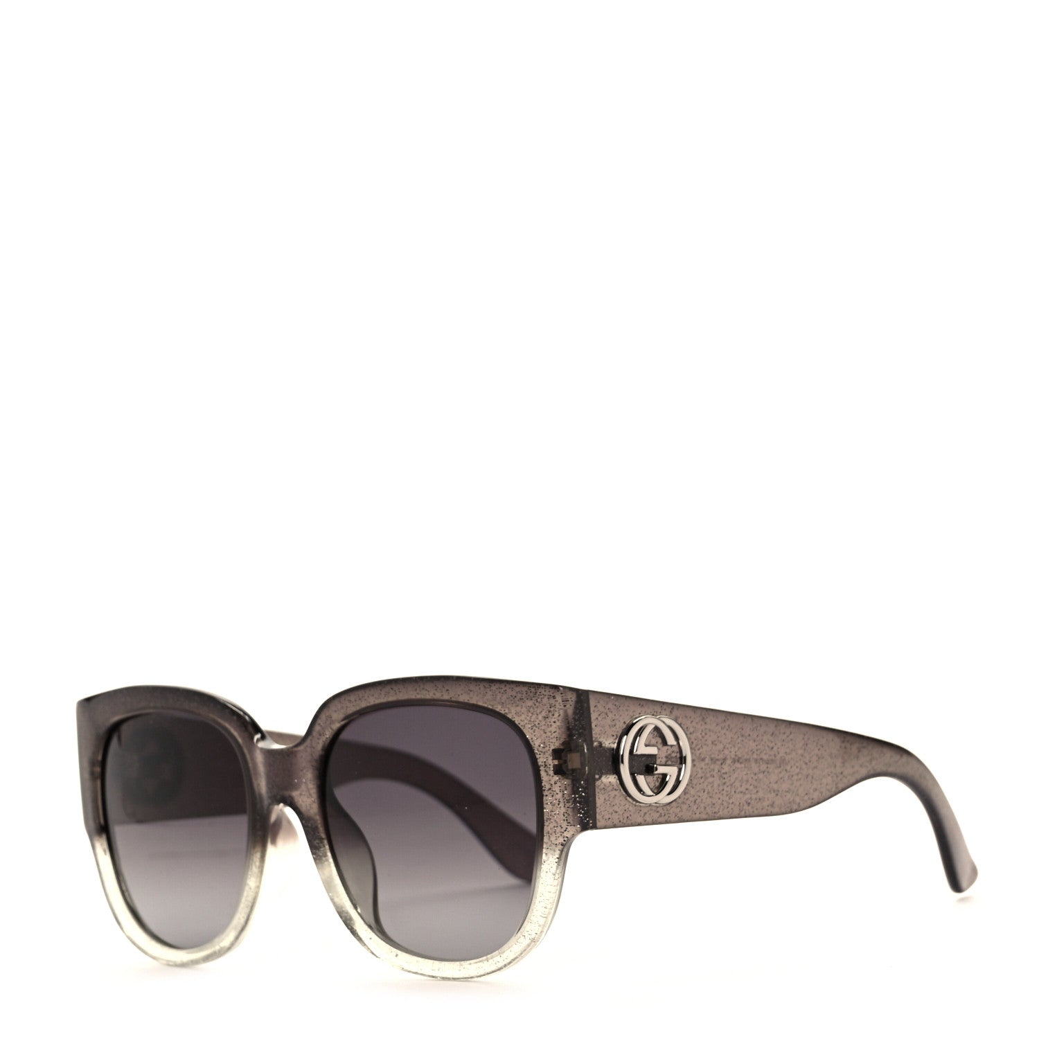 Gucci Acetate Glitter Square Optyl Sunglasses GG3836/F/S Black Silver 1 of 7