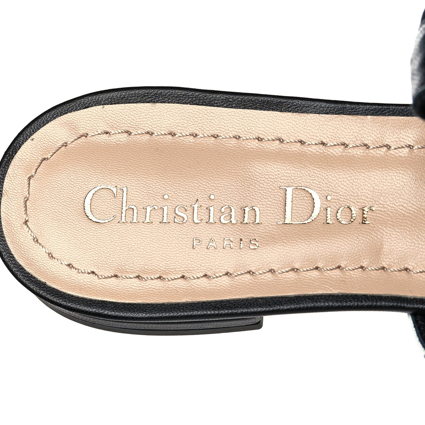 Calfskin Ribbon Checker Print J'Adior Slingback Ballet Flats 37 Black White
