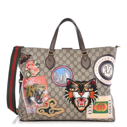 Gucci Soft GG Supreme Monogram Courrier Medium Crossbody Tote Beige New Acero 1 of 9