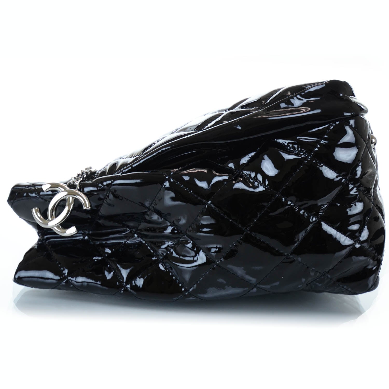 Chanel Patent Quilted Large Chic and Glitter Tote Black 7 of 10