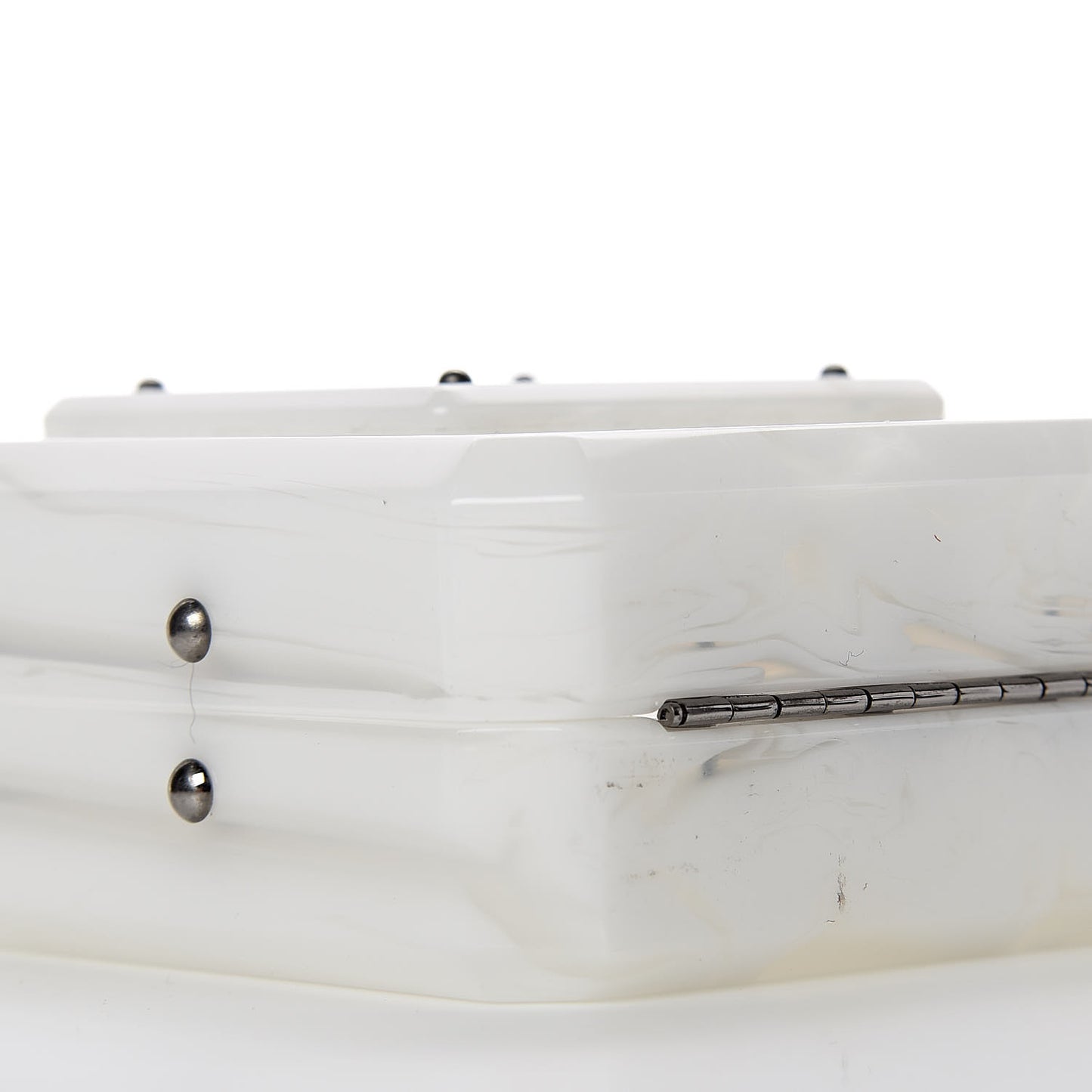 Marbled Plexiglass Buonasera Perfume Bottle Clutch White