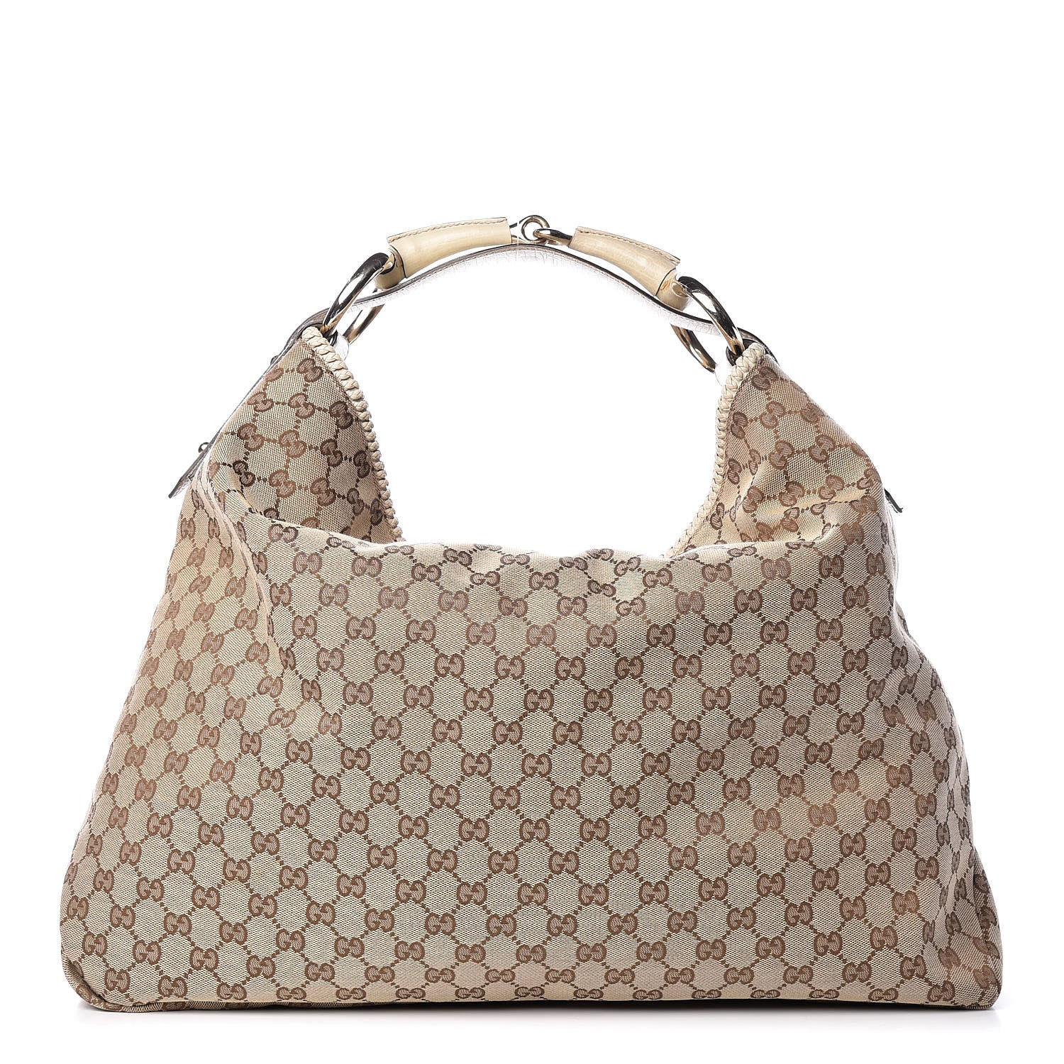 Gucci Monogram Large Horsebit Chain Hobo Off White 1 of 9