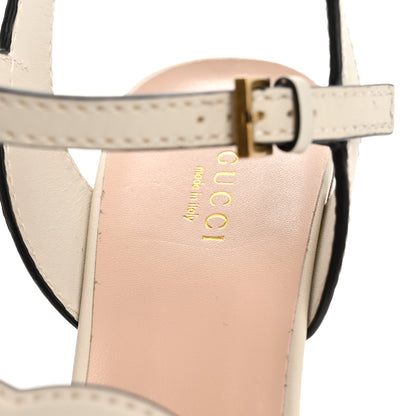 Gucci Cosmos Softy Calfskin Wooden Interlocking G Cut-Out 30/120mm Platform Sandals 40 Mystic White 11 of 11