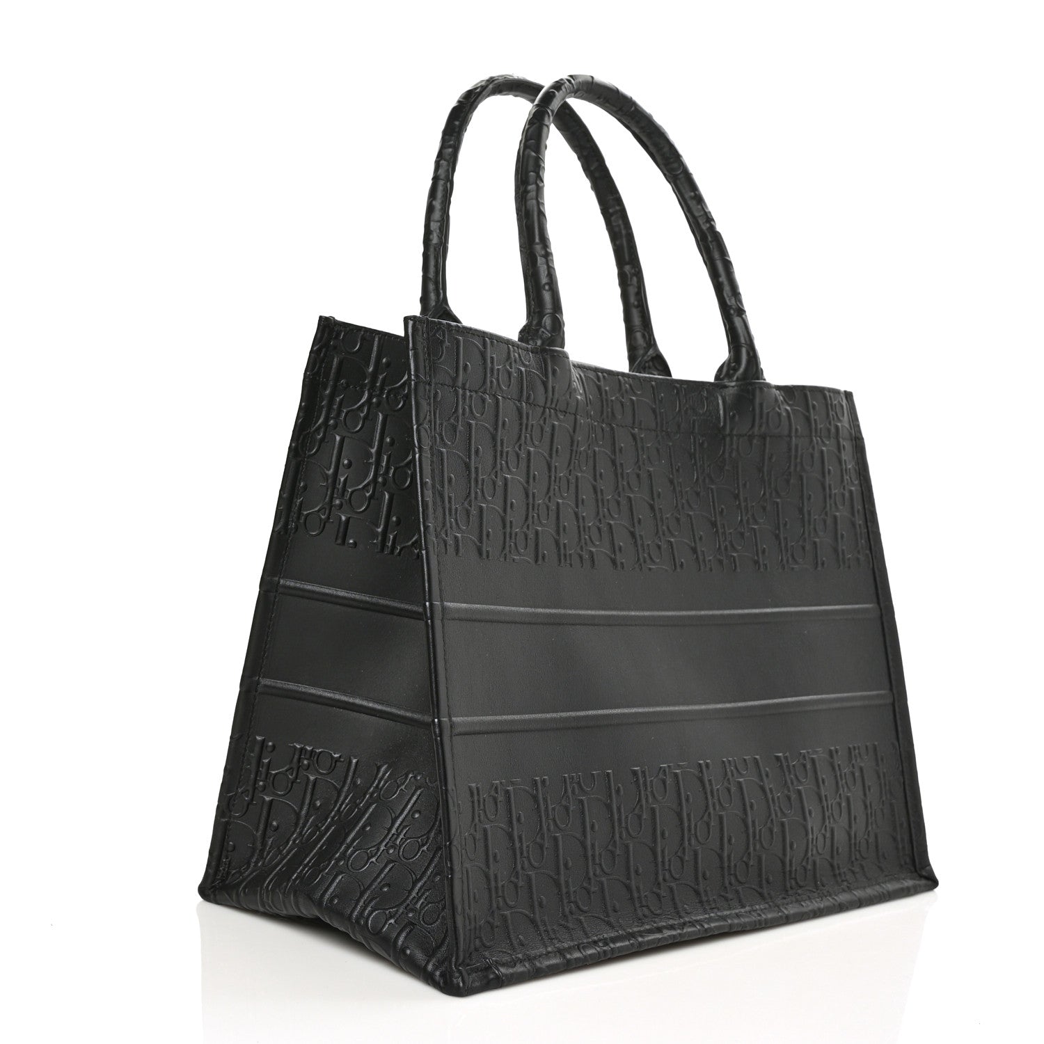 Christian Dior Oblique Calfskin Embossed Medium Book Tote Black 3 of 7