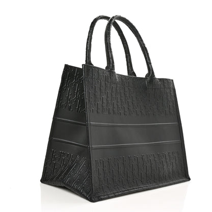 Christian Dior Oblique Calfskin Embossed Medium Book Tote Black 3 of 7