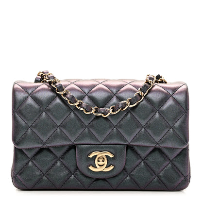 Chanel Iridescent Lambskin Quilted Mini Rectangular Flap Black 1 of 9