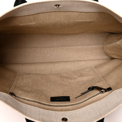 Saint Laurent Linen Calfskin Rive Gauche Tote Optic White 5 of 10