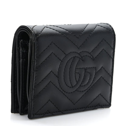 Gucci Calfskin Matelasse GG Marmont Card Case Wallet Black 3 of 6
