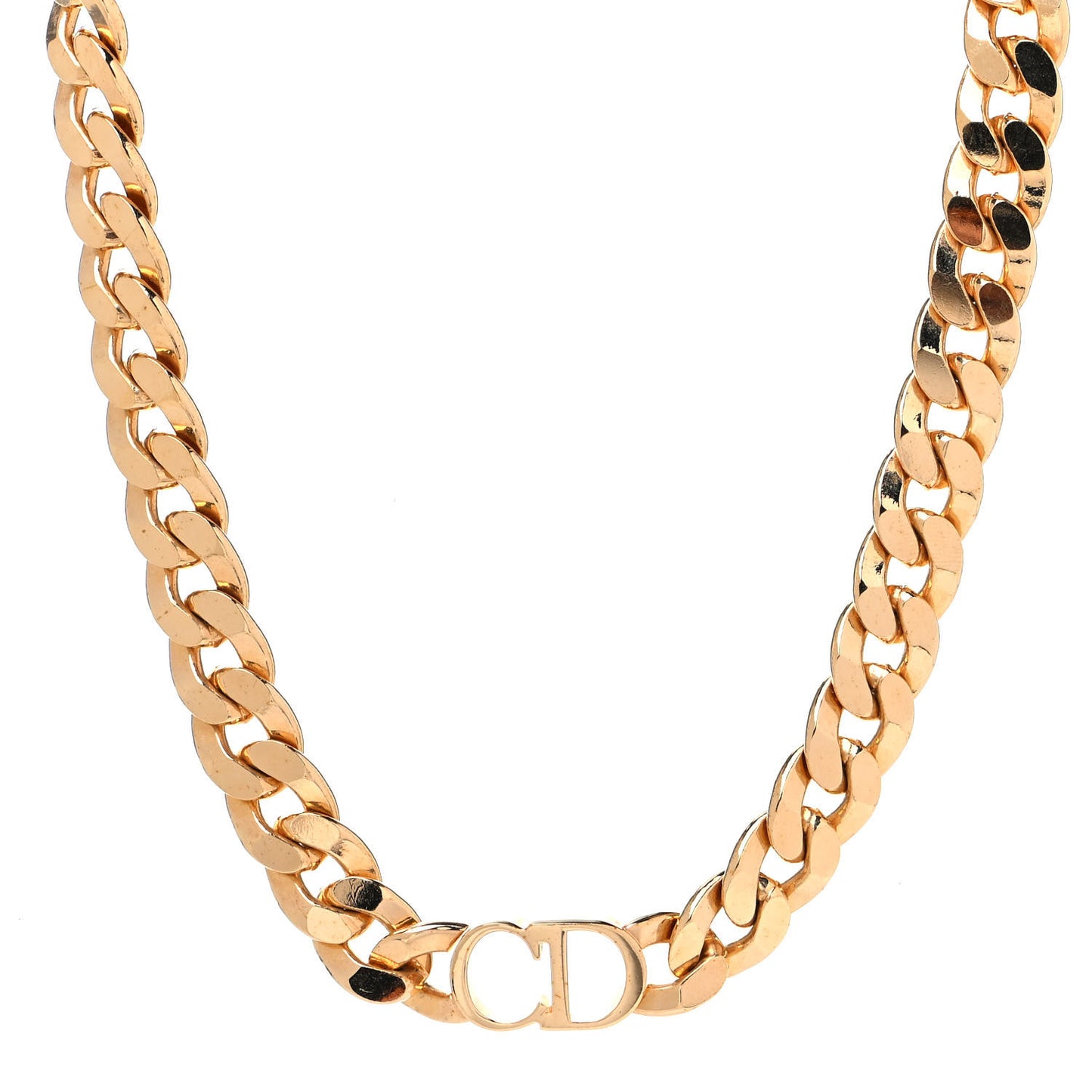 Metal CD Choker Necklace Gold