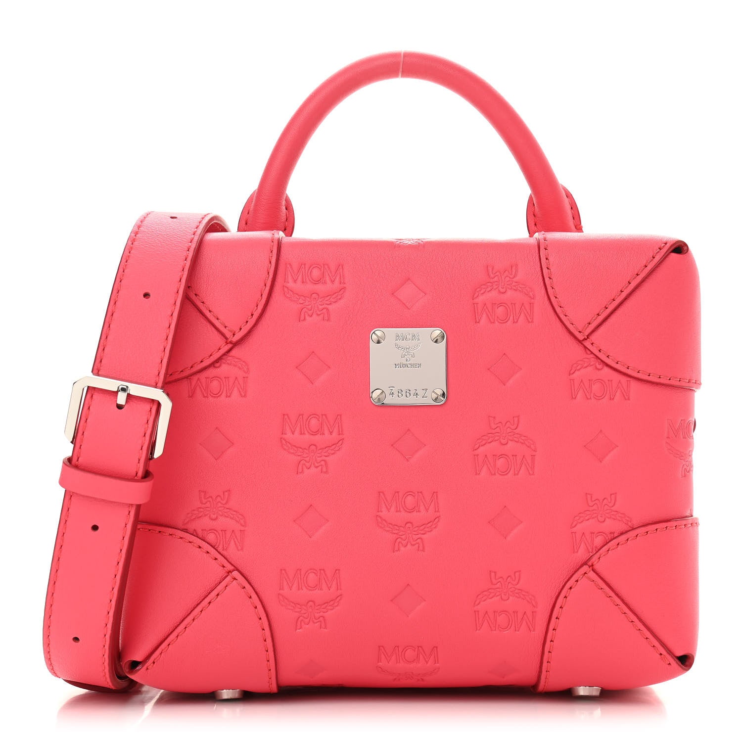 MCM Calfskin Ottomar Monogram Small Berlin Crossbody Sugar Pink 1 of 9