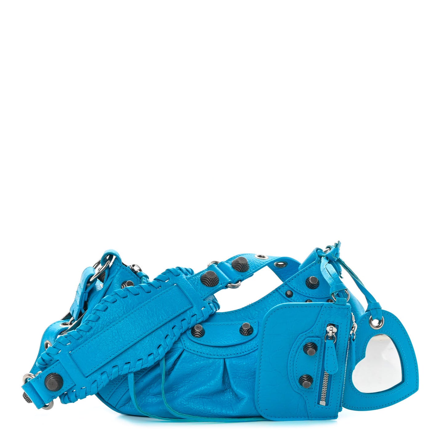 Agneau Arena Le Cagole Shoulder Bag XS Cyan