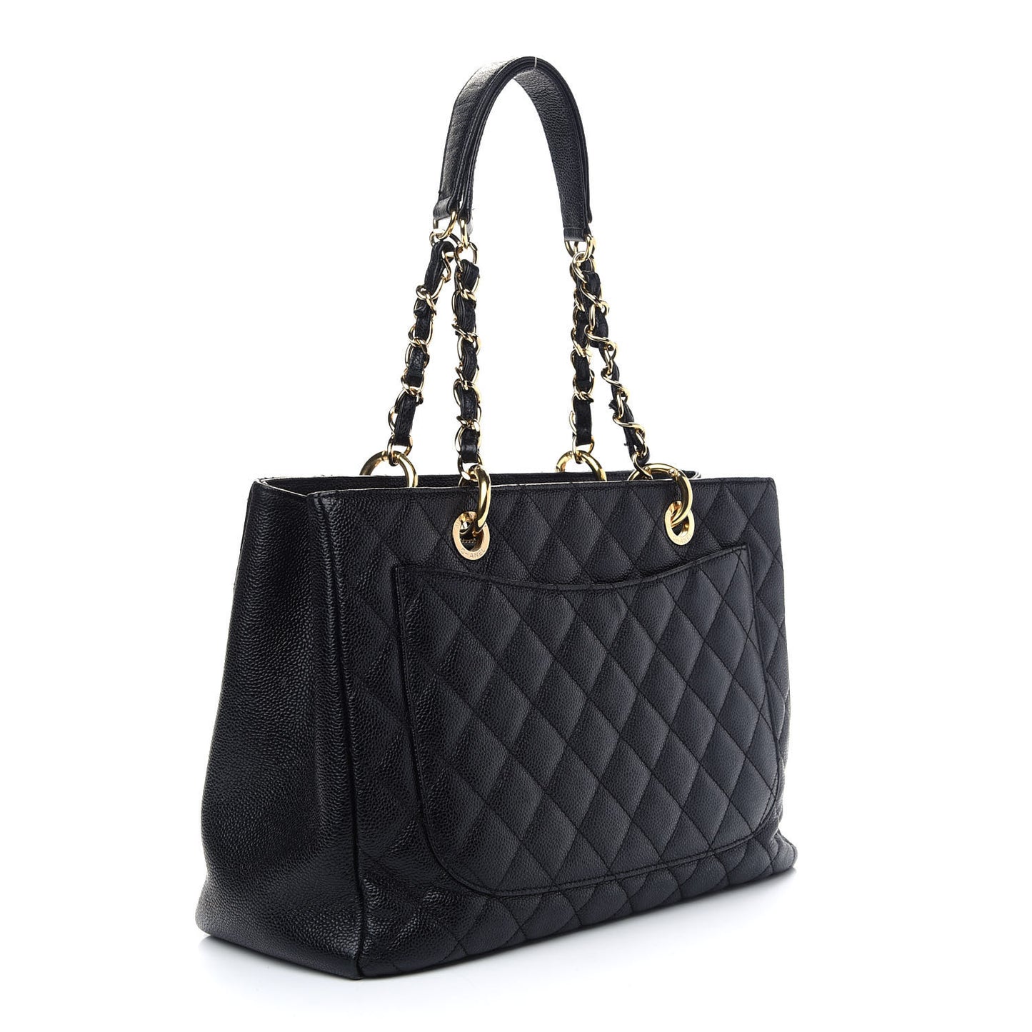 Caviar Quilted Grand Shopping Tote GST Black