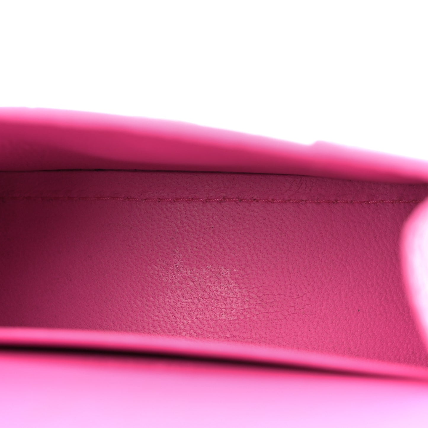 Shiny Calfskin Crocodile Embossed Hourglass Top Handle Bag Mini with Chain Neon Pink