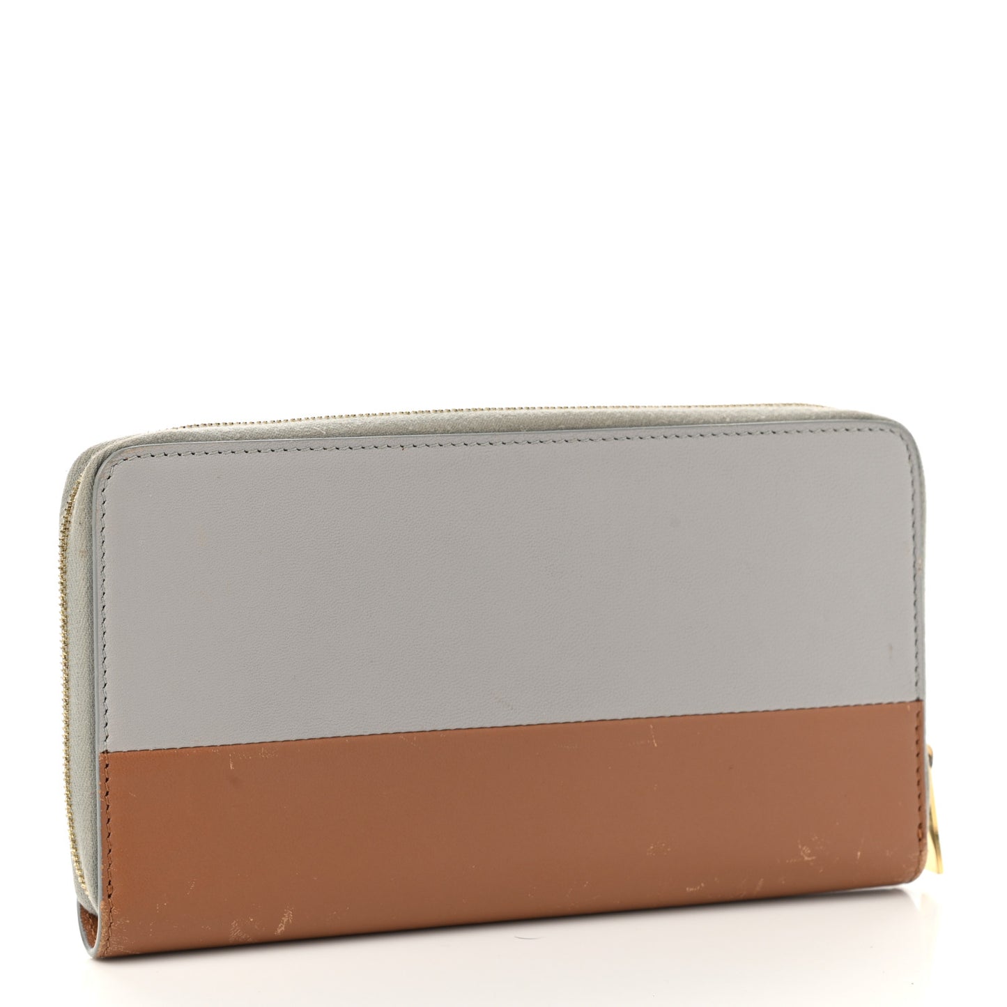 Lambskin Large Zip Around Multifunction Wallet Grey