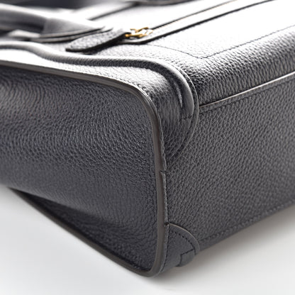 Celine Drummed Calfskin Nano Luggage Midnight 9 of 9