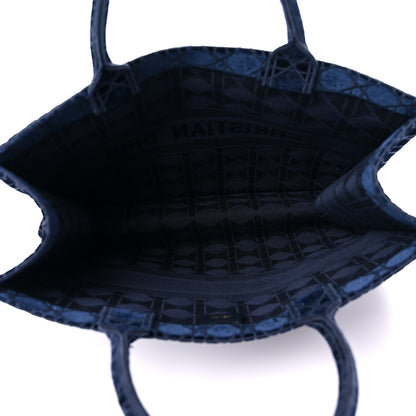Christian Dior Velvet Cannage Large Book Tote Navy Blue 5 of 17