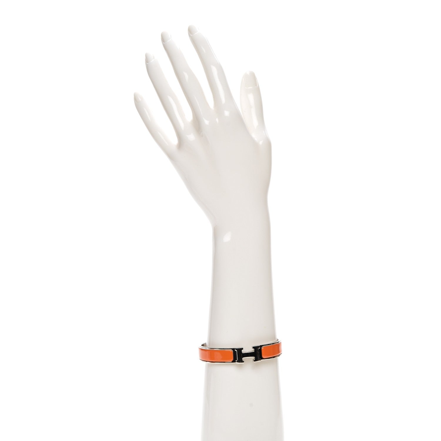 Hermes Enamel Clic Clac H Narrow Bracelet PM Orange 2 of 5