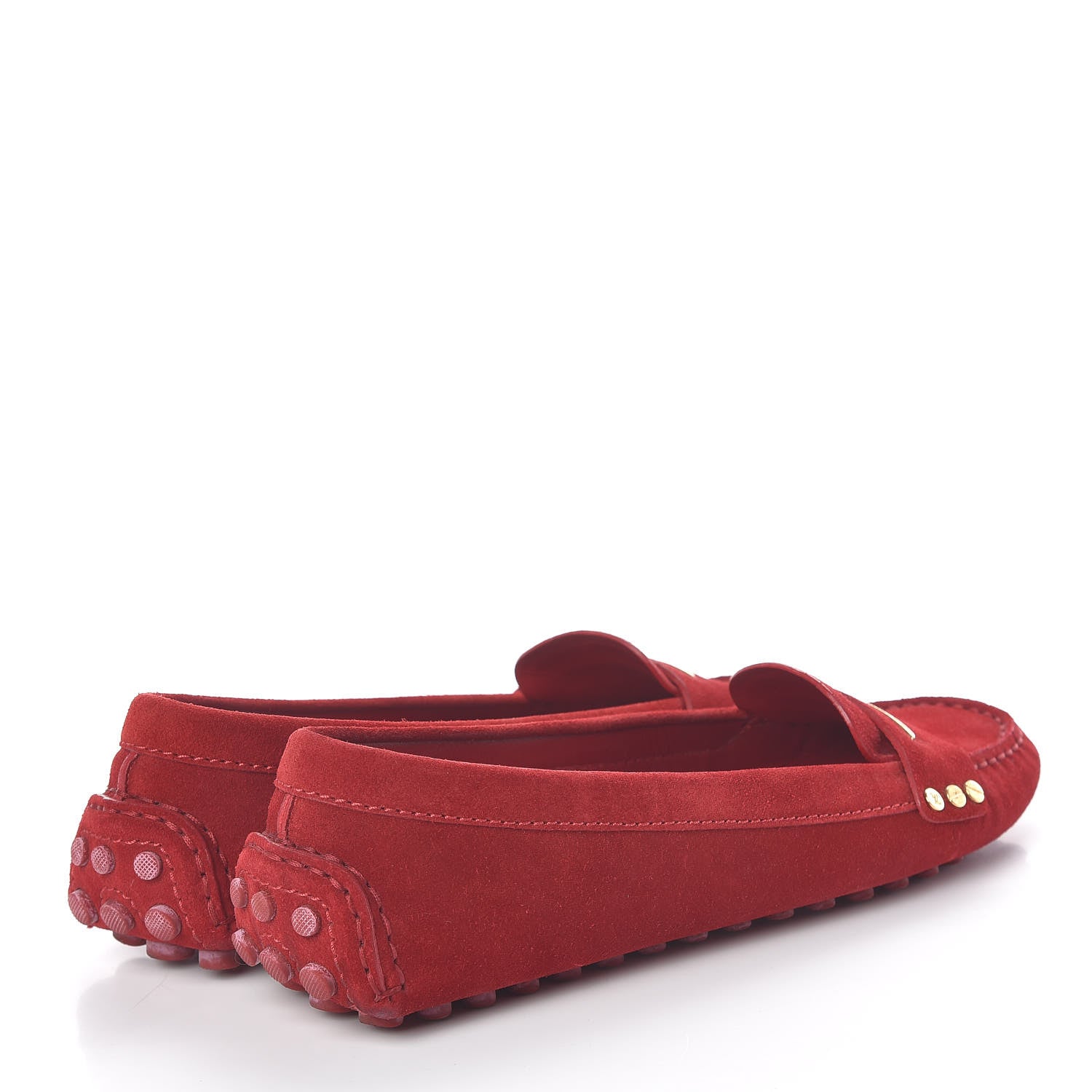 Louis Vuitton Suede Travel Moccasin Loafers 39 Rouge 4 of 9
