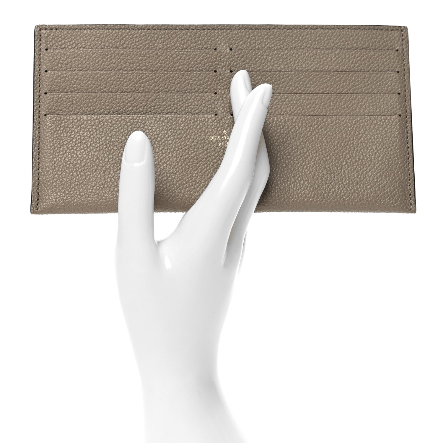 Louis Vuitton Calfskin Felicie Chain Wallet Card Holder Insert Tourterelle 2 of 8