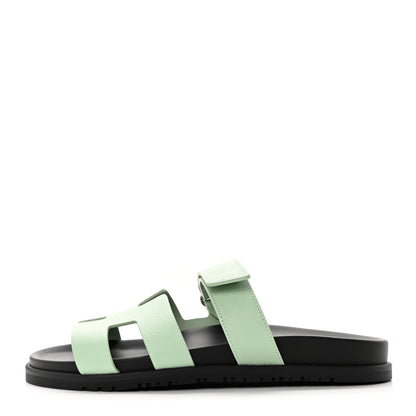 Hermes Epsom Womens Chypre Sandals 40.5 Vert Jade 1 of 7
