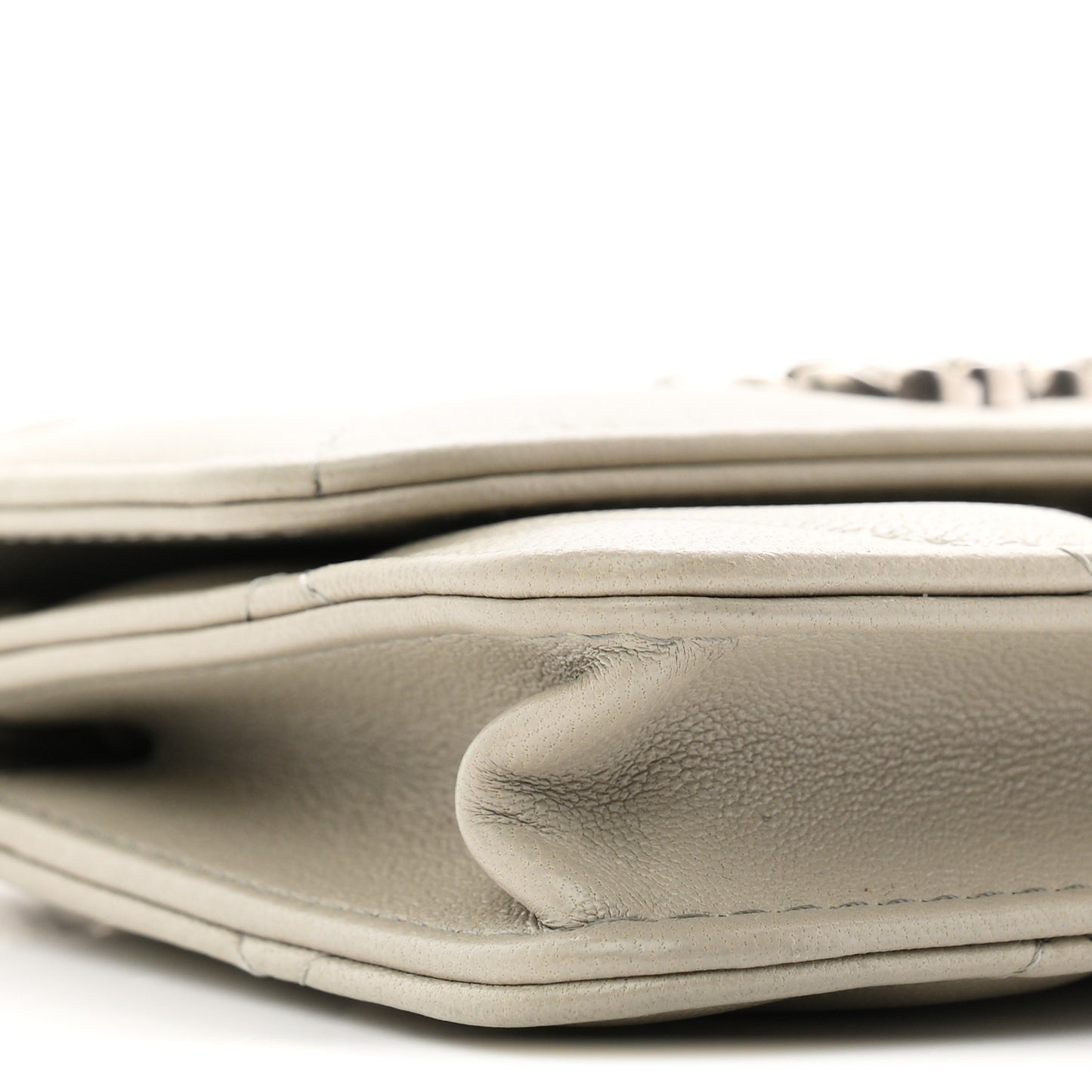 Lambskin Quilted Chanel 19 Flap Coin Purse With Chain Grey