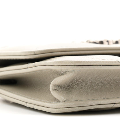Chanel Lambskin Quilted Chanel 19 Flap Coin Purse With Chain Grey 10 of 12