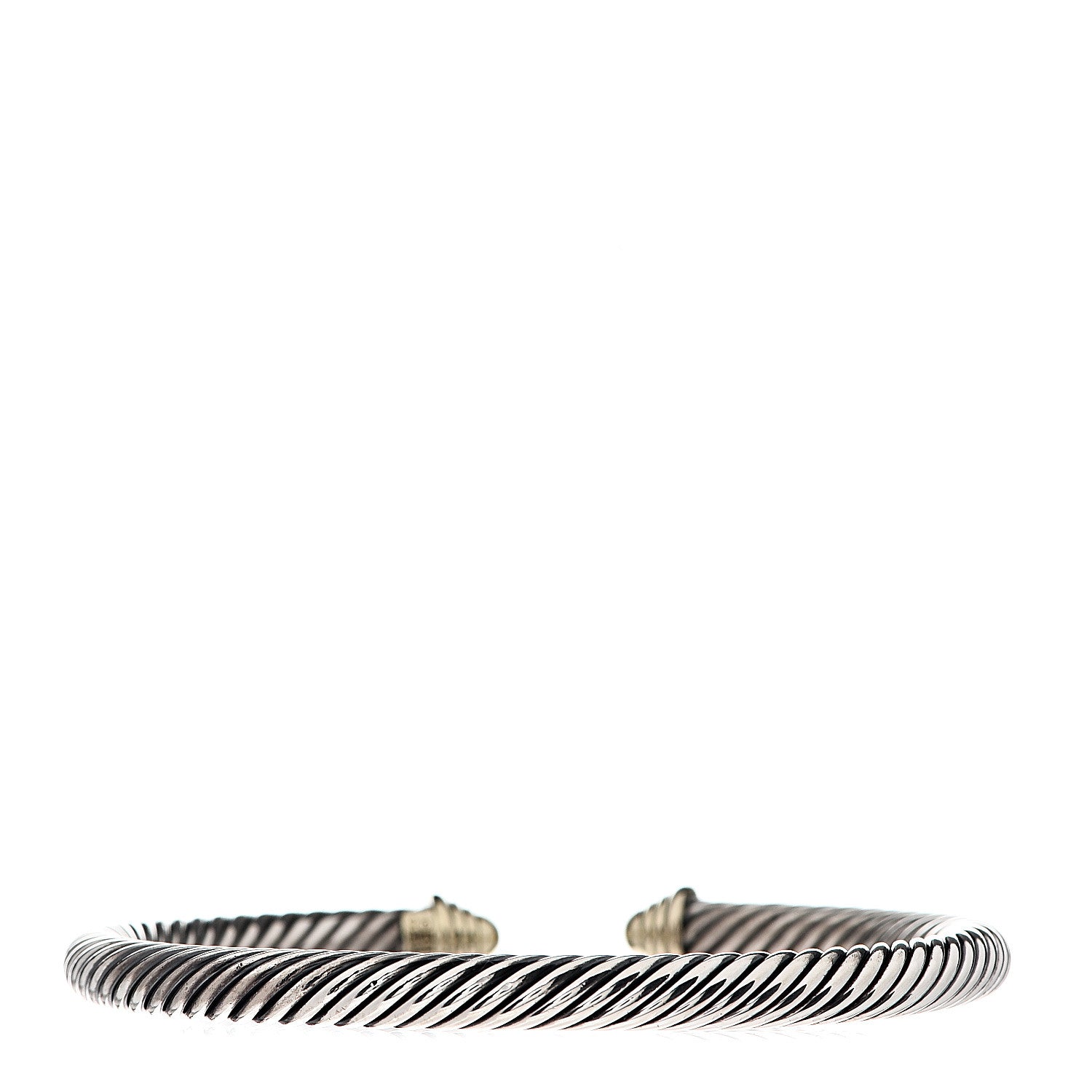David Yurman Sterling Silver 14K Yellow Gold 5mm Cable Classics Bracelet 2 of 3