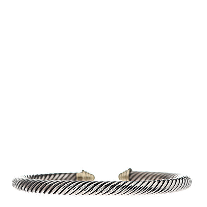 David Yurman Sterling Silver 14K Yellow Gold 5mm Cable Classics Bracelet 2 of 3