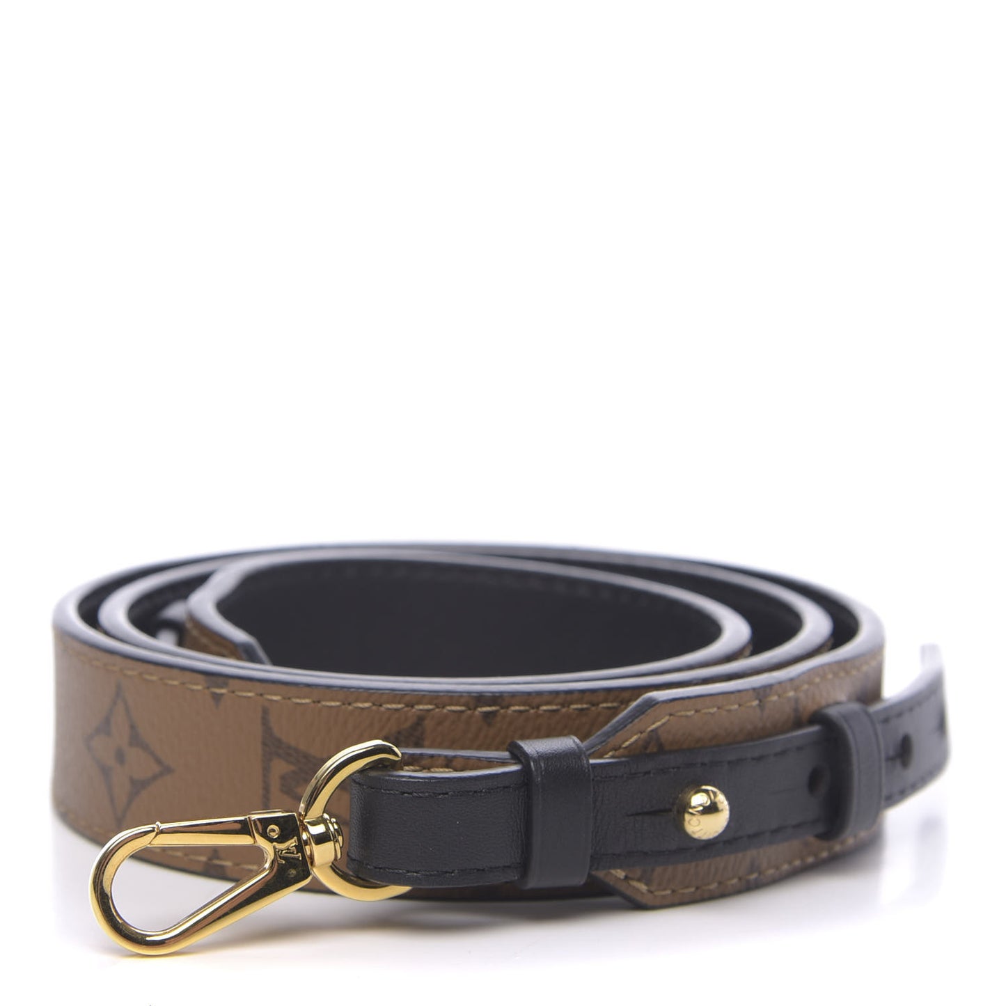 Reverse Monogram Bandouliere Shoulder Strap XL Black