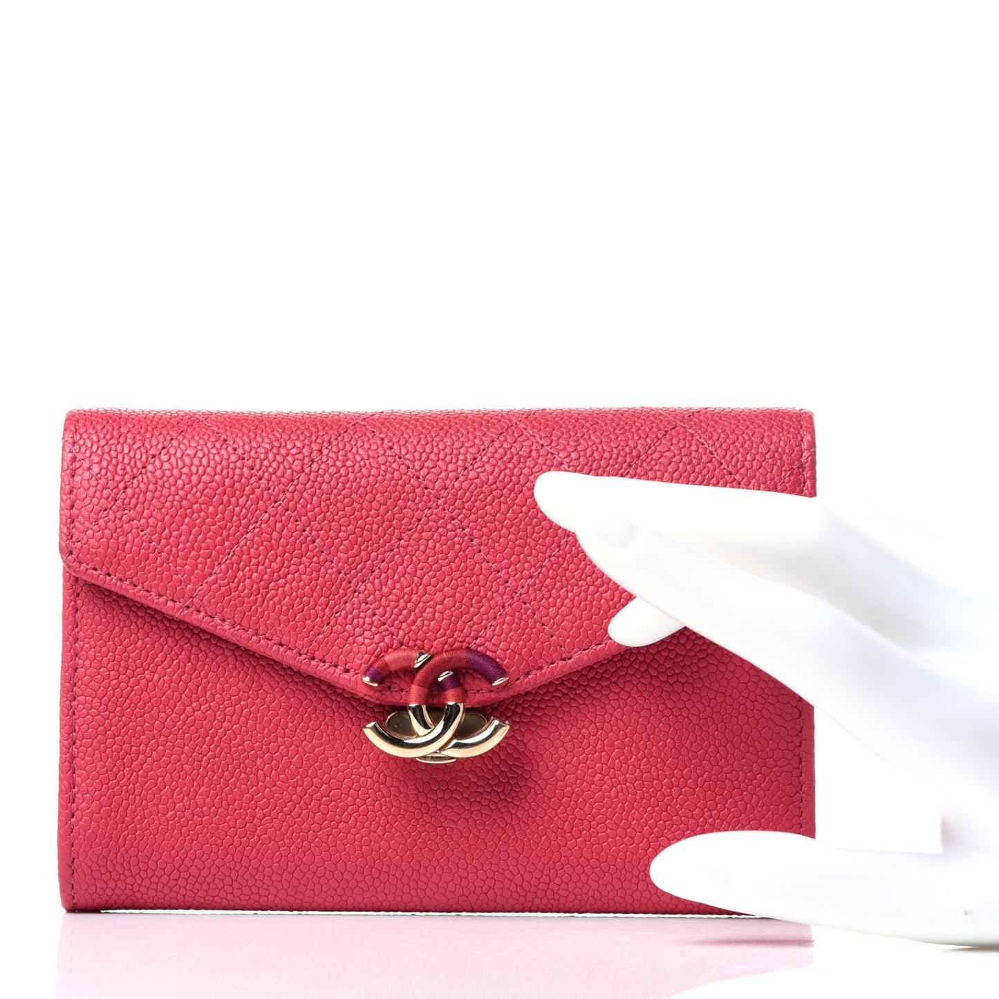 Caviar Quilted Medium CC Box Flap Wallet Pink